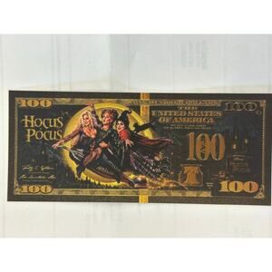 Hocus Pocus Sanderson Sisters Gold Foil $100 Novelty Collectible Note